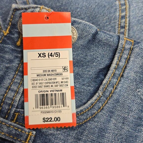 Girls' Destructed Jean Shortalls | Cat & Jack | X Small (4/5) - Picture 6 of 9